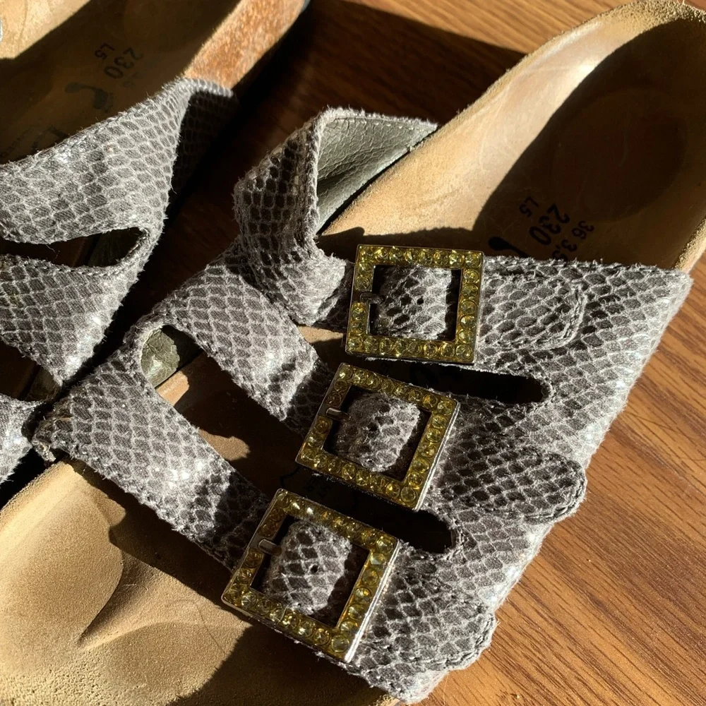 Birkenstock Betula 230 Sandals Slides Gold Buckle Summer Shoes Women Size 5.5 - Picture 7 of 7